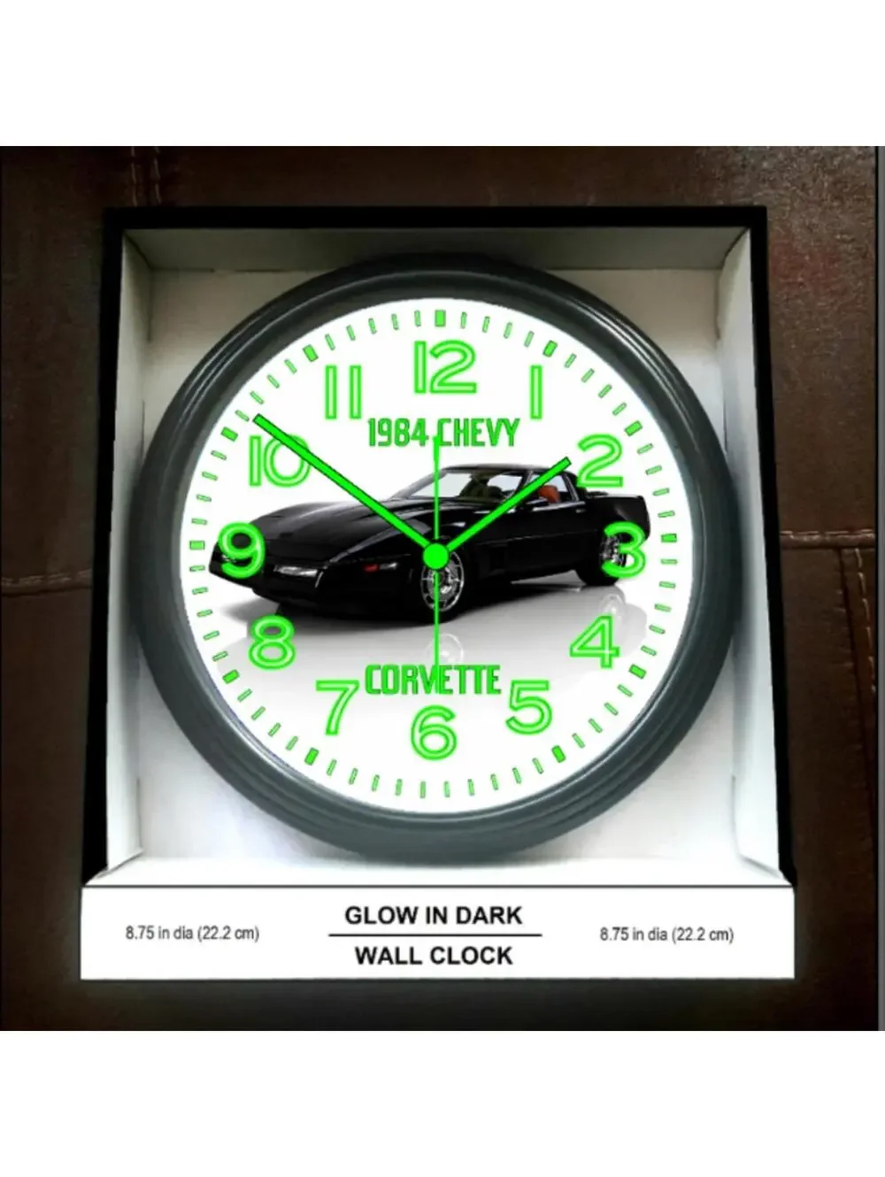 1984 Chevy Corvette Chevrolet Glow In The Dark Wall Clock New!